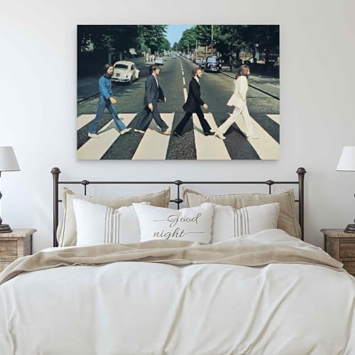 BBAUER Poster d’art Beatles sur toile – Impression d’art moderne pour chambre à coucher – 40 x 60 cm - Les Beatles, Paul McCartney, John Lennon, RIngo Starr, George Harrison BBAUER Poster d'art Beatles sur toile - Impression d'art moderne pour chambre à coucher - 40 x 60 cm – Image 7