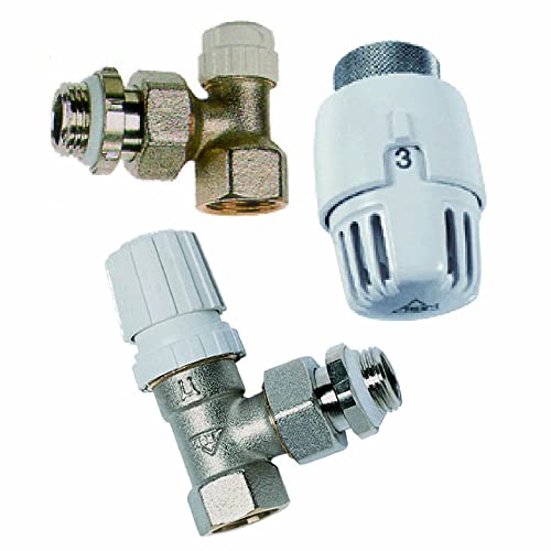RBM FRANCE Kit thermostatique avec tête TL10 - corps et robinet de réglage équerre - Femelle 15x21 Cover
