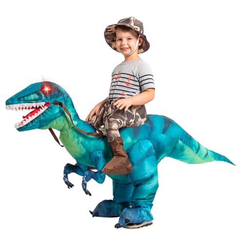 Inflatable Dinosaur Costume GOOSH Inflatable Dinosaur Costume for Kids Riding T Rex Funny Blow Up Boys Girls Costume for...