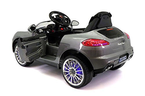 Ford F450 24V Two Seater Kids Ride On Car Swappable Battery Powered Motorized Truck, with Powerful Motors, Rubber Wheels, Remote, Music by Bluetooth, Car Cover & Floor Mats (Ford Mustang, Gray) - Thumbnail 3