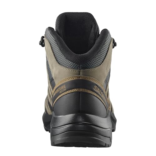 Salomon Men's X-Adventure Recon Mid Gore-Tex Hiking Shoe, Waterproof Stability for Rugged Hiking Trails & All-Weather Trekking - Asphalt/Falcon/Coyote Brown - 9.5 Medium