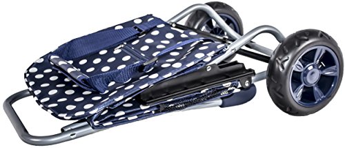 Image of dbest products Trolley Dolly Shopping Grocery Foldable Cart Storage Mom, Blue Polka Dot
