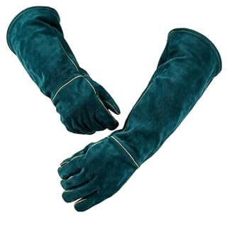 Wonuante gants anti-morsure en cuir de bœuf, longueur 60 cm