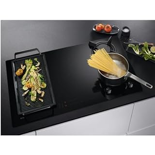 PIANO COTTURA INDUZIONE MISTO 8000 MIXED 90 CM AEG 2 BRUCIATORI GAS VETROCERAMICA NERO