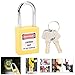 Loto Padlock, 38mm Chrome Plated Steel Beam Engineering Nylon Lockout tagout Safety for Machinery Manufacturing Industrial Workers (Yellow)