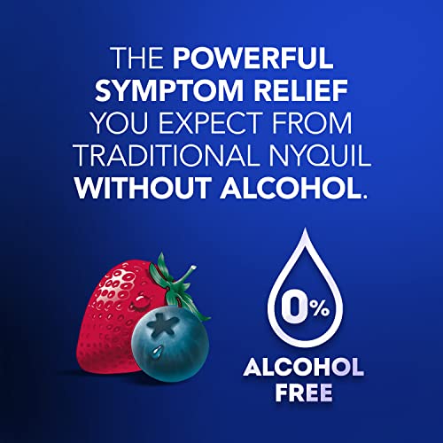 Vicks NyQuil, Alcohol Free, Cough, Cold & Flu Relief, Sore Throat, Fever & Congestion Relief, Berry, 12 Fl Oz - Image 7
