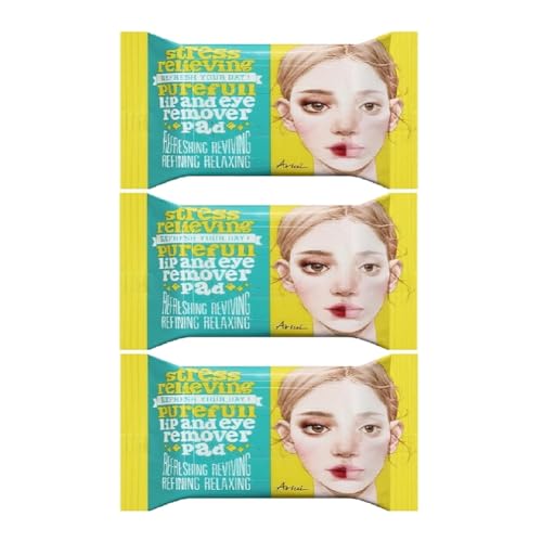 3 x 30 Lip Eye Remover Pad Makeup Cleanser Wipes Jojoba Lemon Oil Moisturizing