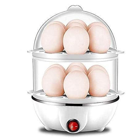 LEVERET Heavy Quality 2 Double Layer Handle Egg Boiler Electric Automatic Off 14 Egg, Cooking, Boiling and Frying, Multicolour