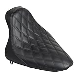 XMMT Black Front Driver Solo Seat Cushion Pillion For Harley 2000-2007 Softail Deluxe FLSTN FXST Fat Boy FLSTF Softail Springer Heritage Springer Heritage Softail, Black Stitching
