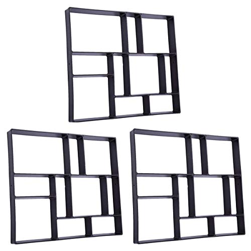 Rectangle DIY Pavement Mold Walk Maker Path Maker Brick Mold Concrete Form Pathmate Stepping Stone Molds for Concrete Mould Reusable for Garden, Court Yards, Patios and Walks, 23.6 x 19.7inches, 3Pack