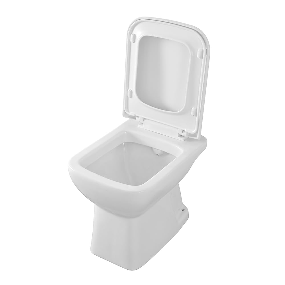 Wc Tradizionale Con Scarico A Parete 35,2x48,5 Cm In Ceramica Bianca Lucida Ginevra