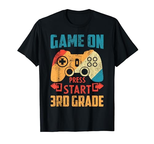 Vintage 3rd Grade Gamer | Back To School Video Game Boys T-Shirt