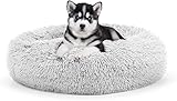 Geizire Cat Beds for Indoor Cats, Cat Bed/Small Dog Beds for Small Dogs, 24'' Washable Donut Calming Round Cat Bed,Soft Fluffy Warm and Cozy Anti Anxiety Cuddler, Joint-Relief Cat Bed Dog Bed