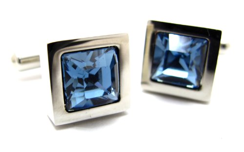 クラフトパークス スワロフスキー センプリチェスクウェア カフス (カフスボタン カフリンクス) (デニムブルー)