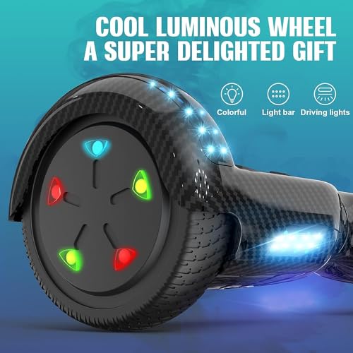 GeekMe Hoverboards 6.5”Zweimotoren 2-Rad-Hoverboards Hoverboards mit LED-Leuchten Bluetooth
