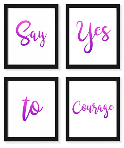 Décoration murale citation lot de quatre photos sans cadre aux proverbes inspirants durables