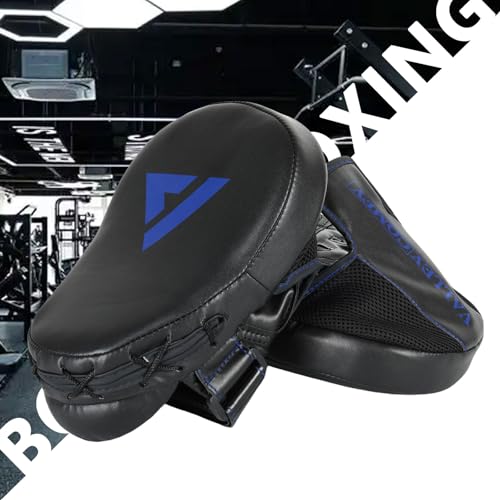 Valleycomfy Boxing Pads Curved Focus Punching Mitts for Men,Ideal for Training,Muay Thai,Kickboxing,Martial Arts,Blue