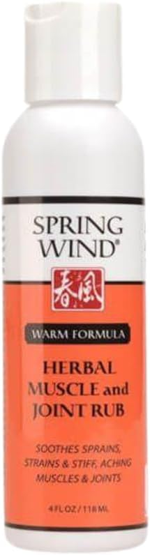 Spring Wind Herbal Muscle and Joint Rub (Warm Version) - Soothes Sprains, Strains, and Stiff, Aching Muscles and Joints