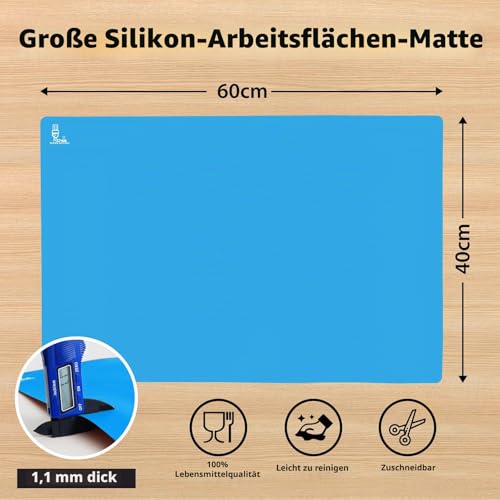 Foto von SUPER KITCHEN Rutschfeste Backunterlage Backmatte Silikon Unterlage Groß