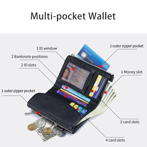 Joyfullygo Wallet, Unisex Pebble Leather Wallet, Waterproof Genuine Leather Clutch Bags with Credit Card Holder Coin Holder & Cash Slots (Color-7)4