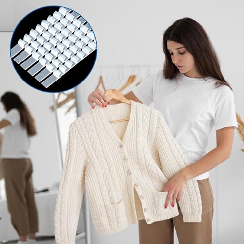 Image of 100 PCS Hangers with Anti-Slip Hangers Grips, Clothes Hanging, Secure Hanger for Wardrobe, Durable Clothes Hangers with Anti-Slip Technology, Premium Hanger Set for Home Use