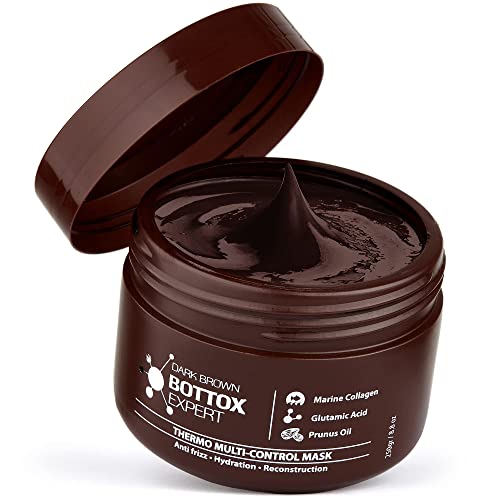 Dark Brown Color Bondox Hair 8.8 Oz - Color Depositing Mask - Dark Brown - Marine Collagen And Almond Oil - Formaldehyde-Free - Repairs The Hair Elasticity & Flexibility, Softens, Moisturizers #TOP8