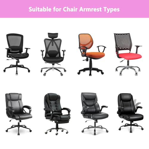 Melaluxe Stretch Office Chair Armrest Covers, Arm Rest Slipcovers (Black)
