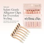 Kitsch Professional Alligator Clips for Hair Styling – 3.5" Aluminum Hair Sectioning Clips for Salon & Makeup Application | Ideal Gifts for Women – Rose Gold, 6 Pcs - Image 2