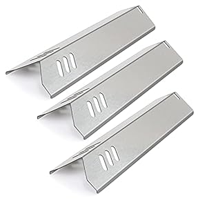 Zemibi 3-Pack 14 3/16 Inch Stainless Steel Heat Plate Replacement for Uniflame GBC1030W, GBC1030WRS, GBC1030WRS-C, GBC1134W, GBC1134WRS Gas Grill Models, BBQ Burner Cover Flame Tamer, Heat Shield
