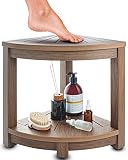 ROHKEX No-Maintenance Corner Shower Stool for Shaving Legs - Heavy-Duty Waterproof Bathroom Bench wi