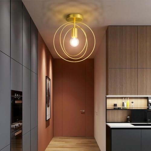 Plafonnier semi flush mount gold spot lights plafond salle à manger - 3
