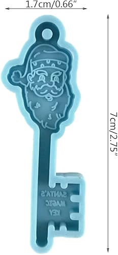 Miniatura 6 de Molde de llavero de Papá Noel con forma de llave, molde de resina epoxi con agujero, llavero colgante, molde de fundición para joyería