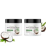 Coconut Oil Cream, Coconut Oil Skin Care Body Moisturiser, Kokosnussöl Körperbutter, Sanfte Pflege für Weiche und Geschmeidige Haut, für Männer und Frauen (2)