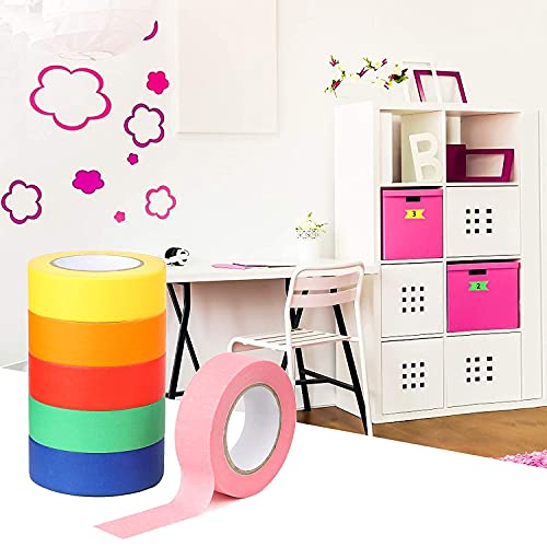 Miniatura 6 de 6 Cinta De Enmascarar Colores, 20mmx15m Cinta De Pintor, Cinta Carrocero, Cinta Adhesiva De Colores Para Proteger Las Superficies Al Decorar, Adhesivo Sin Disolventes, Removible Sin Residuos