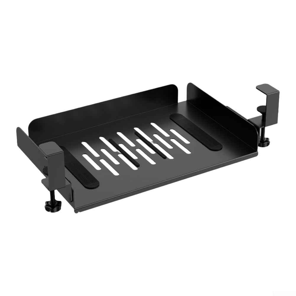 Support Rangement PC Portable pour sous Bureau 40x26cm Acier