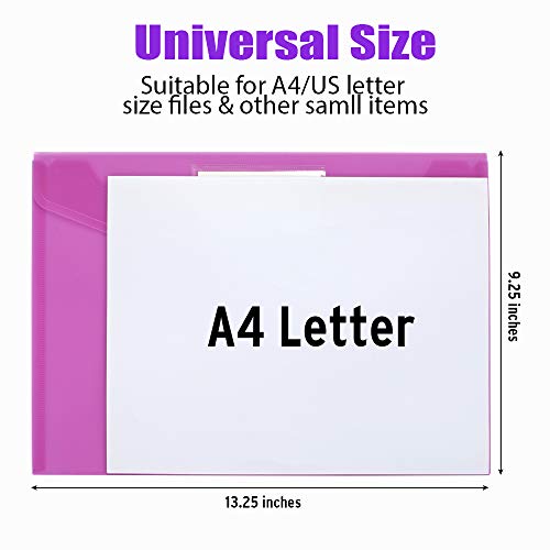 image for Sooez 10 Pack Plastic Envelopes Poly Envelopes, Clear Document Folders