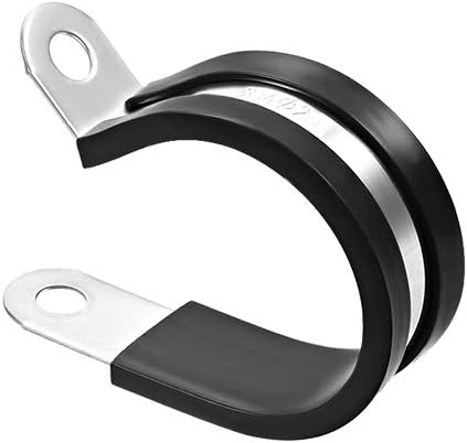 uxcell 2-1/2" (63mm) R-Type Quick Release Black Stainless Steel Cable Clamp 8Pcs