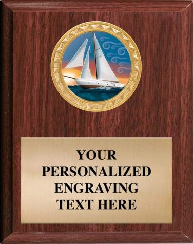 Crown Awards Sailboat Plaque, 8 x 10 Sailboat Plaque with Custom Engraving Included Prime