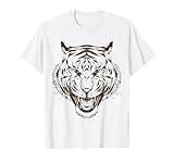 Wilder hungriger Tieger Kopf Shirt Wildkatze
