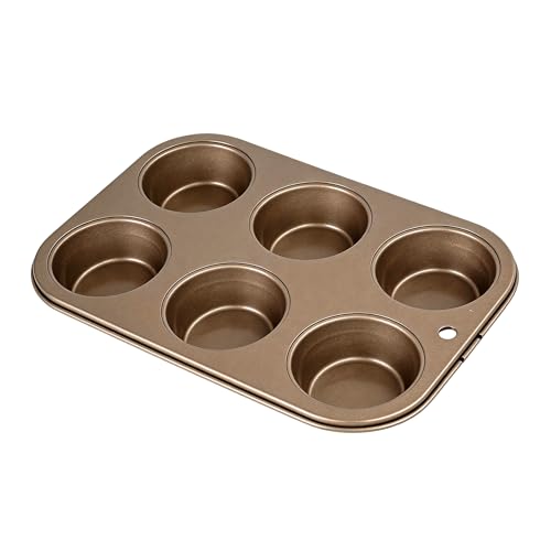 6-Cup Nonstick Muffin Pan for Baking Heavy Duty Carbon Steel Cupcake Pan and Muffin Tin Muffin Baking Pan for Cupcakes Muffins Brownies and Egg Bites
