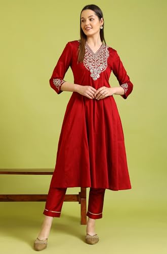 Image of W for Woman Zari Embroidered Anarkali Kurta
