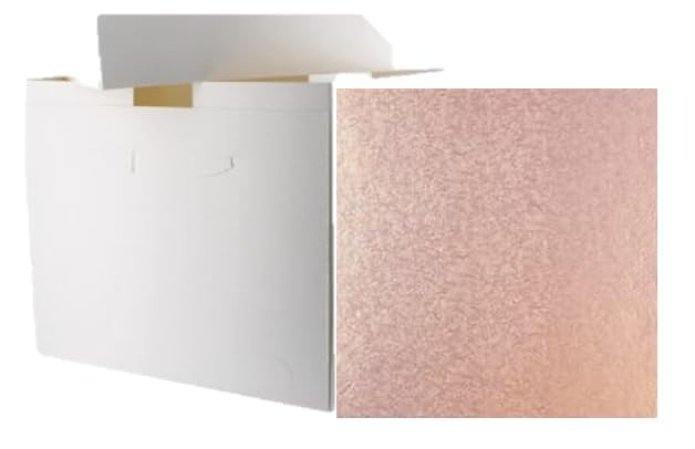 Art of Cake 12 INCH SQUARE ROSE GOLD CAKE BOARD AND WHITE TALL CAKE BOX