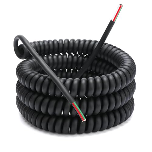 Cable de extensión de espiral de 4 núcleos retráctil y flexible para fuente de alimentación