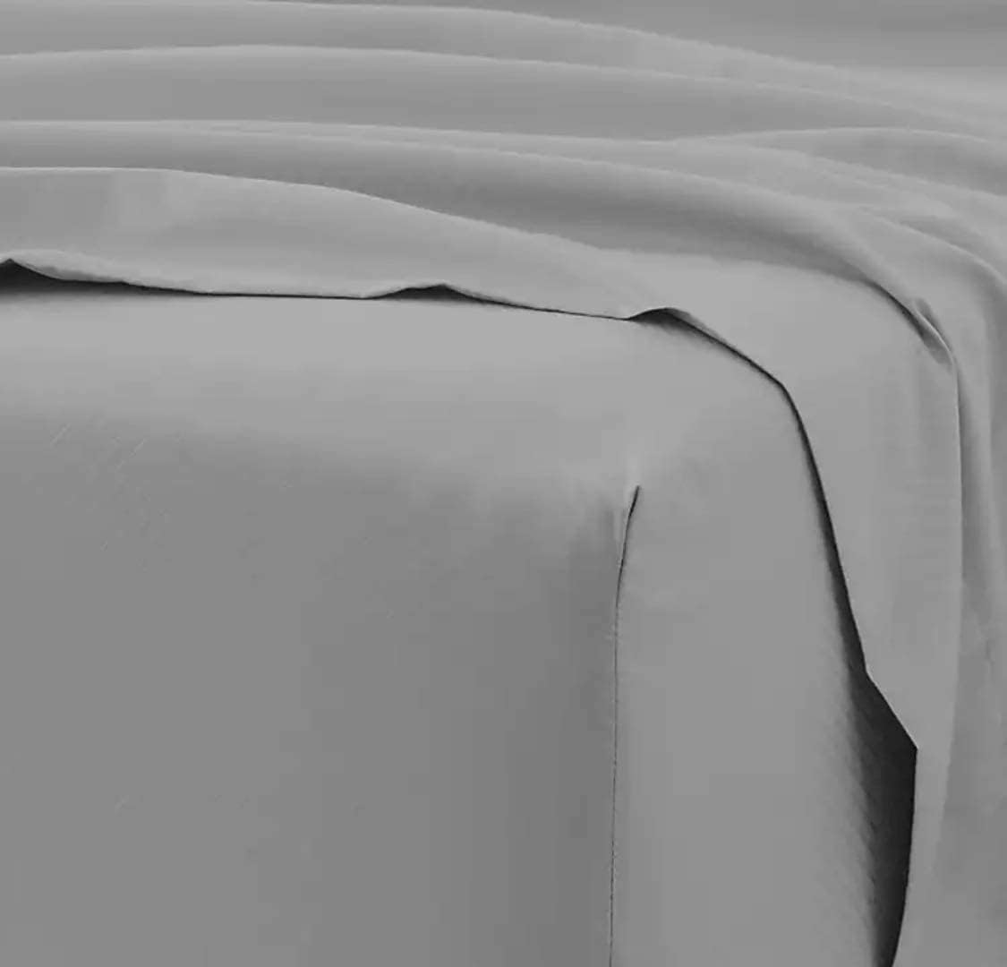 Fitted Sheet Only - 100% Egyptian Cotton 1000 Thread Count 1Pcs Fitted Sheet - Fits Mattress Upto 18" Inch Deep Pocket, King Size - Dark Grey Solid