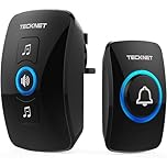 TECKNET Wireless Doorbell, IP65 Waterproof Wall Plug-in Door Bells Wireless Cordless Chime Kit at 1300-feet Range, 60 Chimes & 5 Level Volume, Battery Operated, Plug in Door Entry Bell