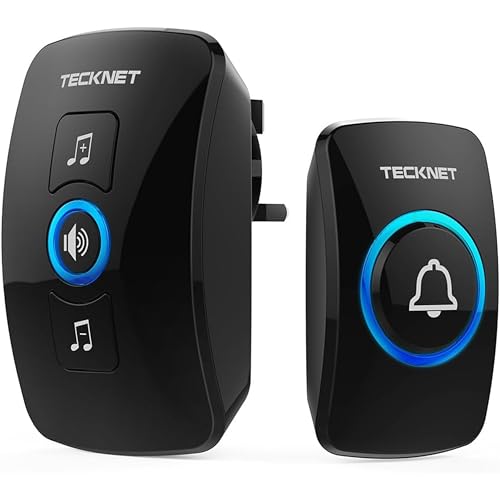 TECKNET Wireless Doorbell, IP65, 1300-feet Range, 60 Chimes