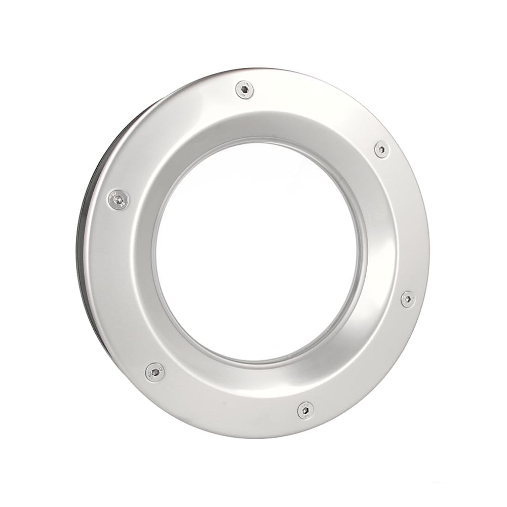 MLS Hublot B6000 de Porte, en Acier Inoxydable, 400 mm, Verre Clair | Verre de Sécurité Feuilleté, Convient Aux Portes de 40 mm d'épaisseur, Vis de Fixation Visibles des Deux Côtés