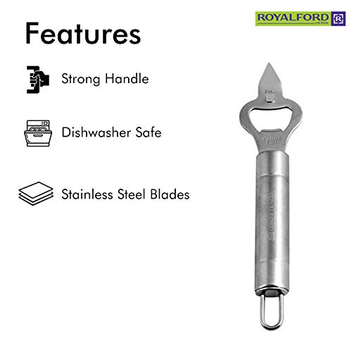 فتاحة زجاجات مصنوعة من الفولاذ المقاوم للصدأ من رويال فورد مع مفتاح كورش شوكة وفتاحة زجاجات، من الفلين، مع مقبض
