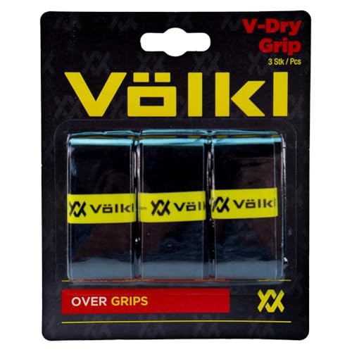 Völkl Overgrip Dry-Grip 3er - Mango de Raqueta de Tenis, Color Negro, Talla Standard