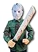 Rubber Johnnies , Jason VI Crystal Lake Killer Masque de hockey , Machette sanglante et masque de capuche sanglante, pour enfants, accessoire de cinéma, accessoires d'Halloween, costumes